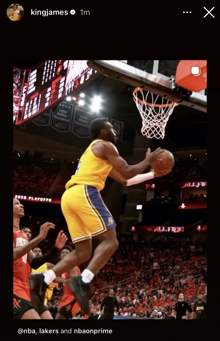 詹姆斯Ins转发父子连线慢放：季后赛历史首次父子助攻